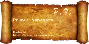 Prunyi Vanessza névjegykártya